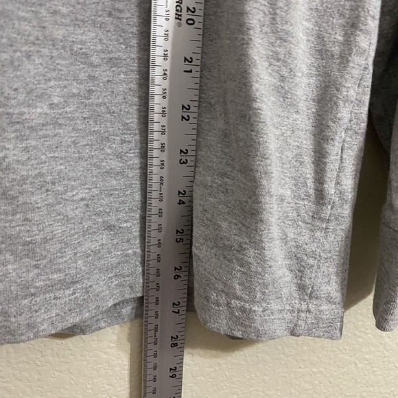 The North Face Mens Shirt Size M Graphic Tee Gray Red Long Sleeve - Picture 6 of 8